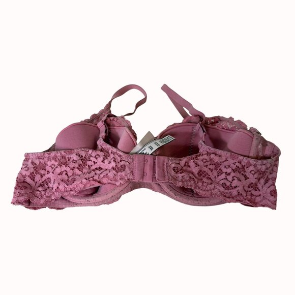 Victorias Secret Lace BraSize 38B Dusty Pink Body by Victoria Lined Demi - Picture 2 of 14